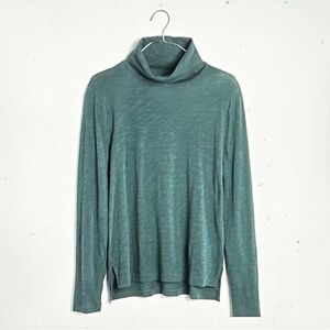 Madewell Steel Green Whisper Cotton Size XXS Turtleneck